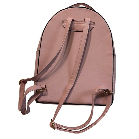 ALDO Pink Faux Leather Glitter Embellished Purse Backpack Sparkly Fur Keychain - Picture 7 of 11